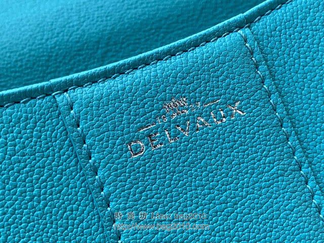 DELVAUX女包 春夏新款 Brillant系列手袋 進口牛皮 德爾沃女手提包 Dv0028 夏威夷藍 Delvaux單肩斜挎包  fcs1344